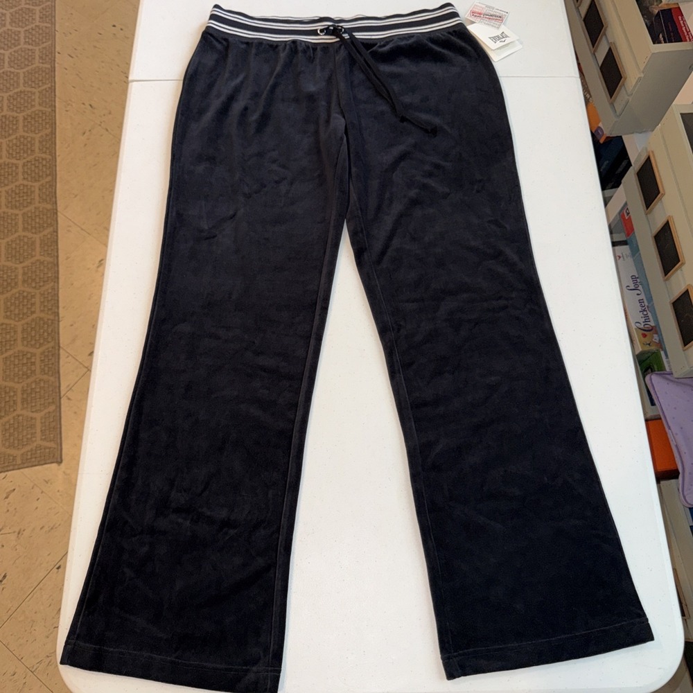 Vintage Velour Pants Everlast Black Women's‎ XL New NWT Sears Bootcut